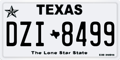 TX license plate DZI8499