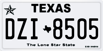 TX license plate DZI8505