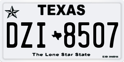 TX license plate DZI8507