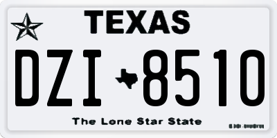 TX license plate DZI8510