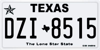 TX license plate DZI8515