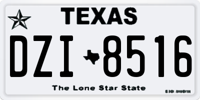 TX license plate DZI8516