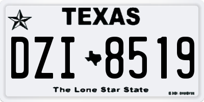 TX license plate DZI8519