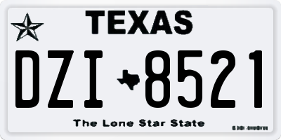 TX license plate DZI8521