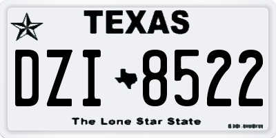 TX license plate DZI8522