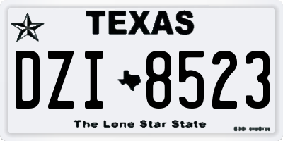 TX license plate DZI8523