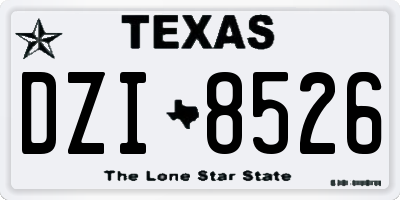 TX license plate DZI8526