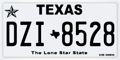 TX license plate DZI8528