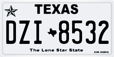 TX license plate DZI8532