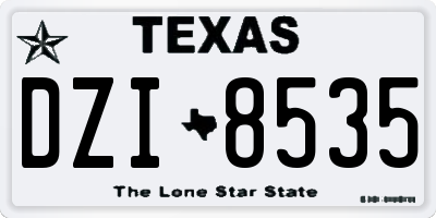 TX license plate DZI8535