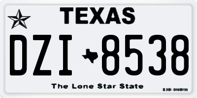 TX license plate DZI8538