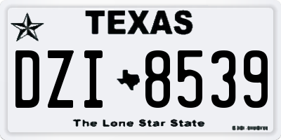TX license plate DZI8539