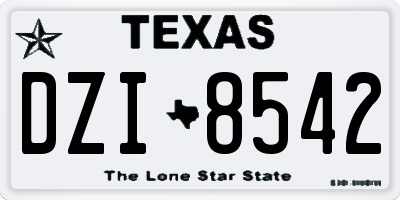 TX license plate DZI8542