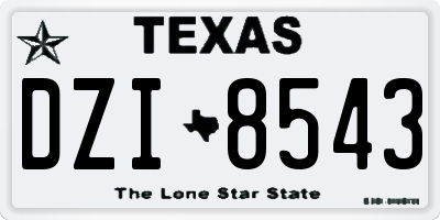 TX license plate DZI8543
