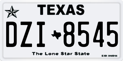 TX license plate DZI8545