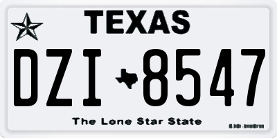 TX license plate DZI8547