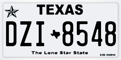 TX license plate DZI8548