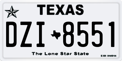 TX license plate DZI8551