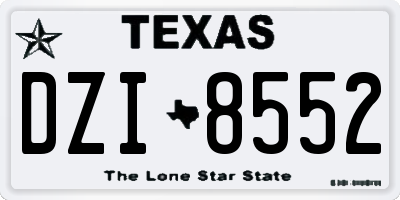 TX license plate DZI8552