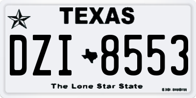 TX license plate DZI8553