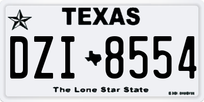 TX license plate DZI8554