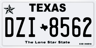TX license plate DZI8562
