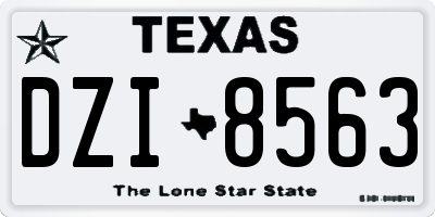 TX license plate DZI8563