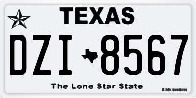 TX license plate DZI8567