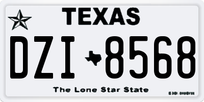 TX license plate DZI8568