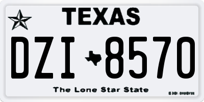 TX license plate DZI8570