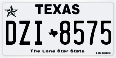 TX license plate DZI8575