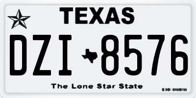 TX license plate DZI8576