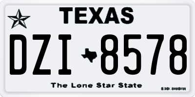 TX license plate DZI8578