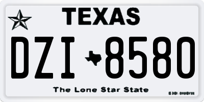 TX license plate DZI8580