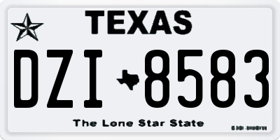 TX license plate DZI8583