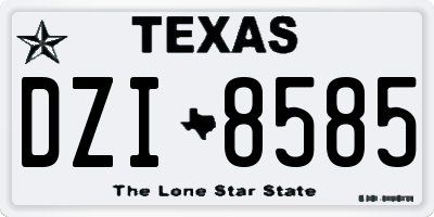 TX license plate DZI8585
