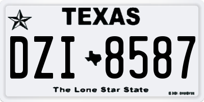 TX license plate DZI8587