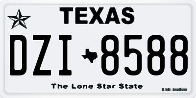 TX license plate DZI8588