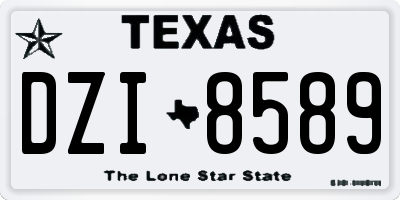 TX license plate DZI8589