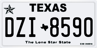 TX license plate DZI8590