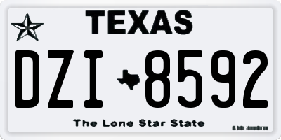 TX license plate DZI8592