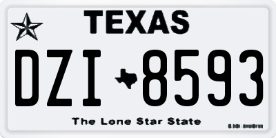 TX license plate DZI8593