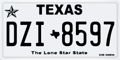 TX license plate DZI8597