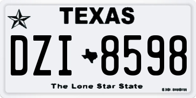 TX license plate DZI8598
