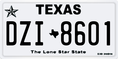 TX license plate DZI8601