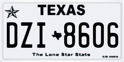 TX license plate DZI8606