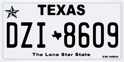 TX license plate DZI8609