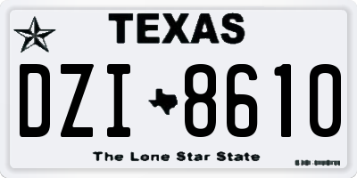 TX license plate DZI8610