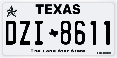 TX license plate DZI8611
