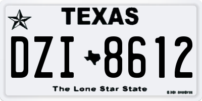 TX license plate DZI8612